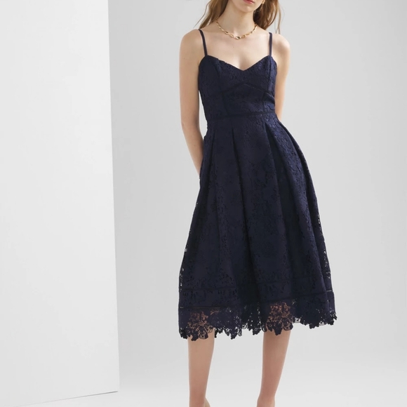 Petite Sleeveless Lace Fit & Flare Midi Dress - Picture 5 of 5